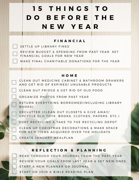 15 Things You Should Do Before the End of the Year Organisation, What To Do Between Christmas And New Years, To Do List Before New Year, End Of The Year Checklist, New Year’s Goals, How To Prep For New Year, Plan For New Year, New Years To Do List, New Year Family Goals