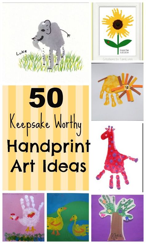 50 Keepsake Worthy Handprint Art Ideas!  From animals to the alphabet, babies to preschoolers, there are hand print craft ideas for everyone! Hand Prints, Footprint Art, Handprint Art Ideas, Handprint Ideas, Art Ideas For Kids, Footprint Crafts, Finger Print, Foot Print, Handprint Crafts