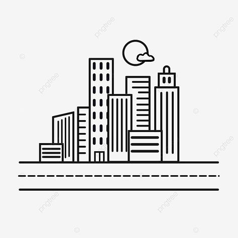 City Simple Drawing, Urban Drawing Simple, City Buildings Drawing Simple, Simple Building Sketch, City Easy Drawing, Buildings Drawing Simple, Easy Building Drawings, Simple Building Drawing, City Doodle Art