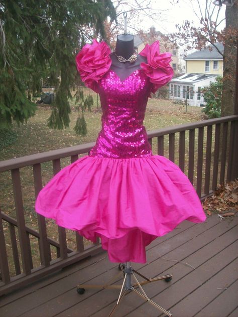 Ugly Dresses Funny, 80 Prom Dresses 1980s, Ugly Prom Dresses, Tacky Prom, 80s Prom Dress Costume, Ugly Prom Dress, Pink Sparkly Prom Dress, Ugly Dress, Mom Prom