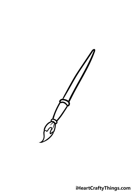 Small Paintbrush Tattoo, Drawing Of Paintbrush, How To Draw A Paint Brush, Paintbrush Tattoo Small, Art Brush Tattoo, Paintbrushes Drawing, How To Draw A Pencil, Paint Brush Sketch, Paintbrush Sketch