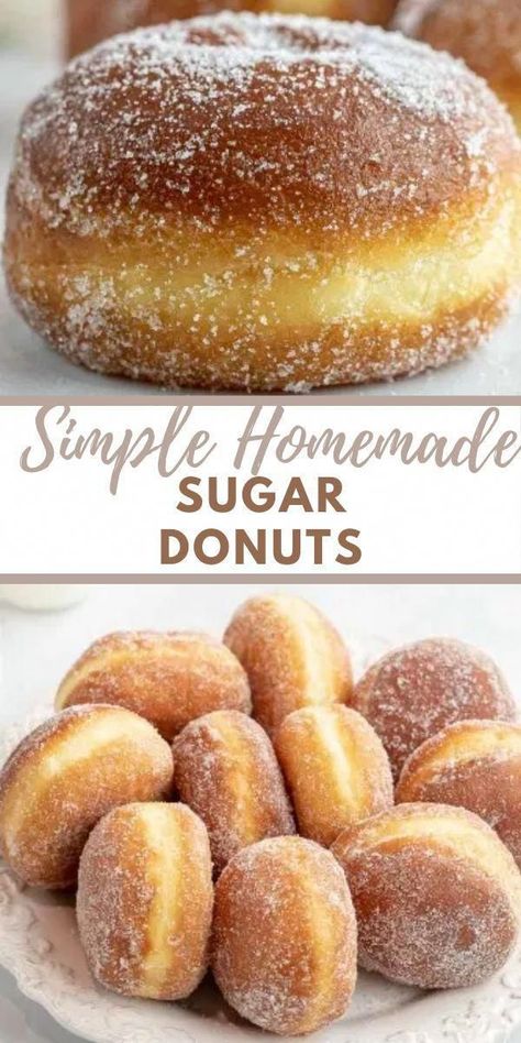 Donut Dough, Easy Dough, Homemade Donut, Resepi Roti, Homemade Donuts Recipe, Simple Sugar, Sugar Donut, Donuts Recipe, Breakfast Sweets