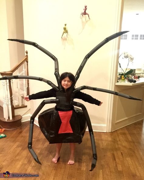 Diy Black Widow Spider Costume, Spider Arms Costume, Spider Costumes For Women, Scary Spider Costume, Diy Spider Legs Costume, Black Spider Costume, Black Widow Spider Costume Diy, Diy Spider Legs For Costume, Black Widow Costume Spider