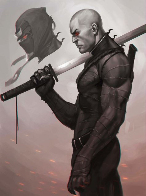 Ninja Assassin, 헬로키티 배경화면, Arte Ninja, Ninja Art, Digital Art Gallery, Male Character, Samurai Art, Superhero Design, Fantasy Warrior