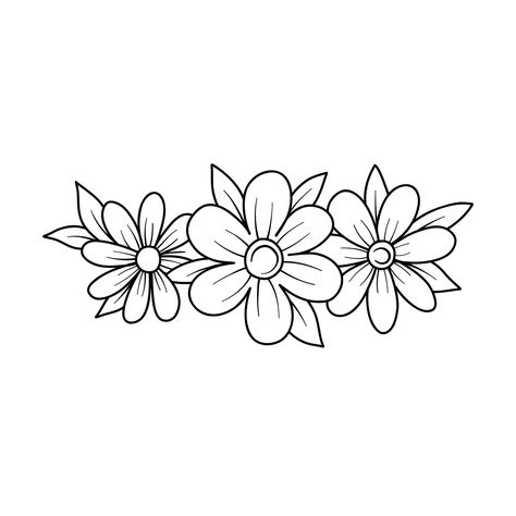 Tela, Flower Design Template, Flower Embroidery Border, Embroidery Designs Templates, Outline For Embroidery, Floral Border Design Pattern, Floral Border Design Simple, Flower Outline Drawing Simple, Hand Embroidery Patterns Free Printable Flowers