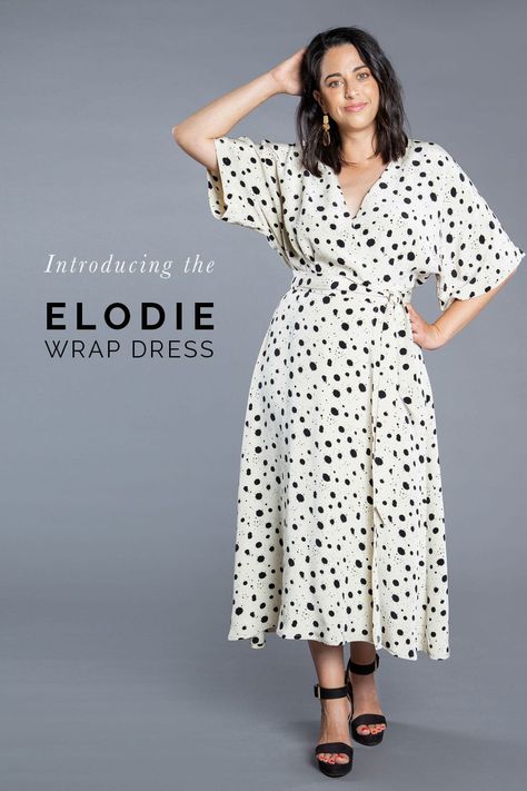 Couture, Style A Wrap Dress, Wrap Dress Pattern Free, Elodie Wrap Dress, Diy Wrap Dress, Midi Dress Pattern, Closet Core Patterns, Wrap Dress Sewing Patterns, Dress Sewing Patterns Free