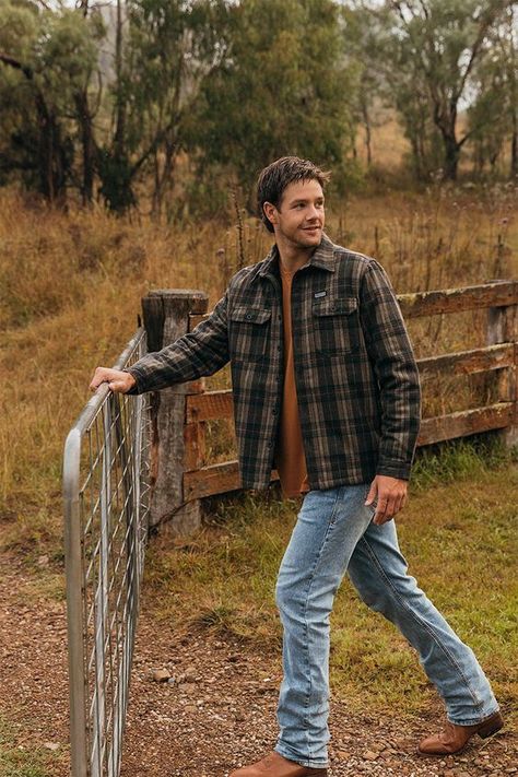 Rooted in nature, crafted for the modern man. At Tarak Threads, we blend rugged charm with refined style, creating looks that are as authentic as the landscapes that inspire them. Embrace the outdoors with a touch of timeless elegance. 🌾 #TarakThreads Southern Clothes Men, Tactical Wear For Men, Men’s Country Fall Outfit, Men Southern Style Outfit, Cowboy Flannel Outfits Men, Casual Western Men Outfit, Mens Fashion Country Casual, Guy Outfits Country, Mens Cowboy Outfit Casual