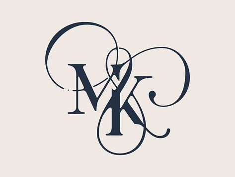 M&K by Gerardo Flores on Dribbble K And M Letters Together, K Letter Images, Wedding Initials Logo, M Letter Design, Animals Tattoo, M Tattoos, K Tattoo, Typographic Logo Design, Initials Logo Design