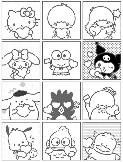 Hello Kitty Cardboard Craft, Kirby Coloring Page, Sanrio Coloring Pages Printable, Cute Coloring Pictures, Hello Kitty Coloring Pages Printable, Sanrio Coloring Pages, Sanrio Coloring, Hello Kitty Coloring Pages, Kitty Coloring Pages
