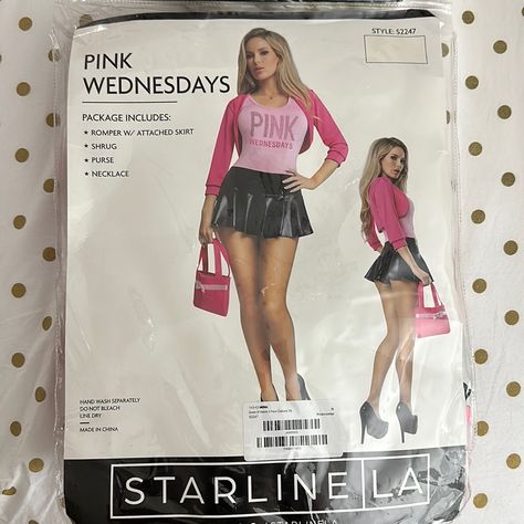 Mean Girls Costume Brand New, Never Worn Mean Girls, Mean Girls Aesthetic Outfits, Mean Girls Christmas, Mean Girls Costume, Mean Girls Outfits, Mean Girls Aesthetic, Book Costumes, Girls Christmas Outfits, Pink Rompers