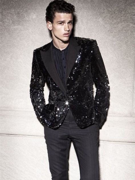 Another hot model and I LOVE the sparking blazer (I am like a magpie, sparkling things are nice! :) Men's Blazer, Women's Blazer, Blazer