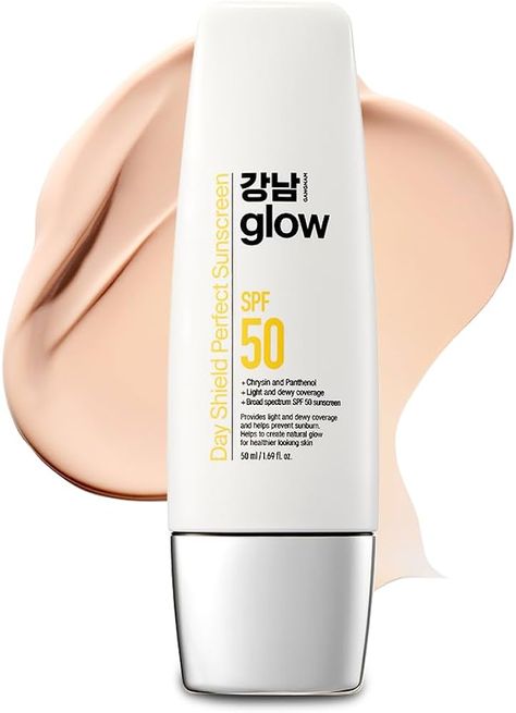 Amazon.com: GANGNAM glow Day Shield Perfect Sunscreen SPF 50 - Tinted Sunscreen with Zinc Oxide, Sheer Tinted Moisturizer for face, Quick Absorption, Broad Spectrum, All Skin Types, Korean Skincare, 1.7floz : Beauty & Personal Care Glow Day, Tinted Sunscreen, Moisturizer For Face, Sunscreen Spf 50, Sunscreen Spf, Zinc Oxide, Face Sunscreen, Tinted Moisturizer, Spf 50