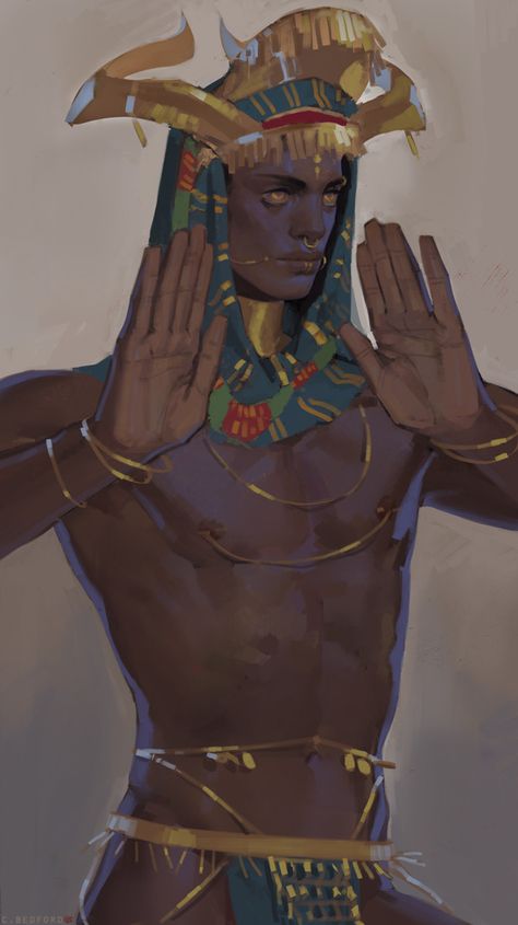 Egyptian Art, Tumblr, Egyptian Character Design, Egyptian Man, Art Africain, Black Characters, Black Cartoon, Speed Paint, Character Design Male