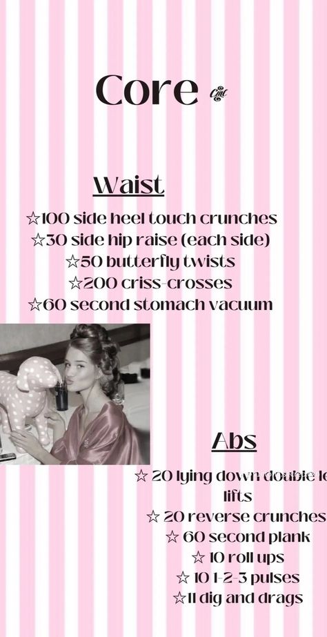 Victoria's Secret Workout, Model Workout Routine, Angel Workout, Vs Workout, Summer Body Workout Plan, Small Waist Workout, Victoria Secret Workout, Workout List, Quick Workout Routine