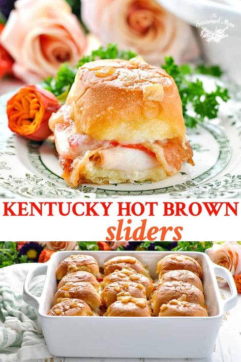 Desserts For Kentucky Derby Party, Kentucky Brown Sliders, Kentucky Derby Tailgate, Ky Derby Party Food, Snacks For Outdoor Party, Kentucky Derby Party For Kids, Kids Derby Party, Derby Snacks, Hot Brown Sliders