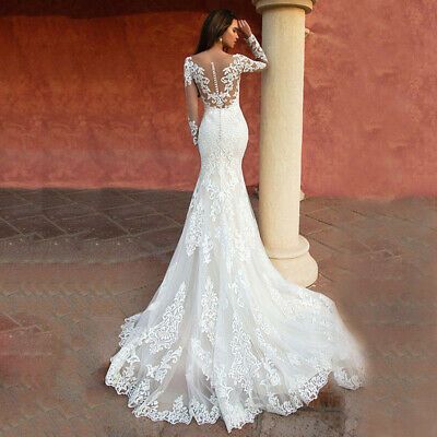 Elegant Wedding Gown, Bridal Dresses Vintage, Sheer Wedding Dress, White Wedding Gowns, Wedding Gowns Mermaid, Wedding Dress Fabrics, Wedding Gowns Vintage, Lace Mermaid, Lace Mermaid Wedding Dress