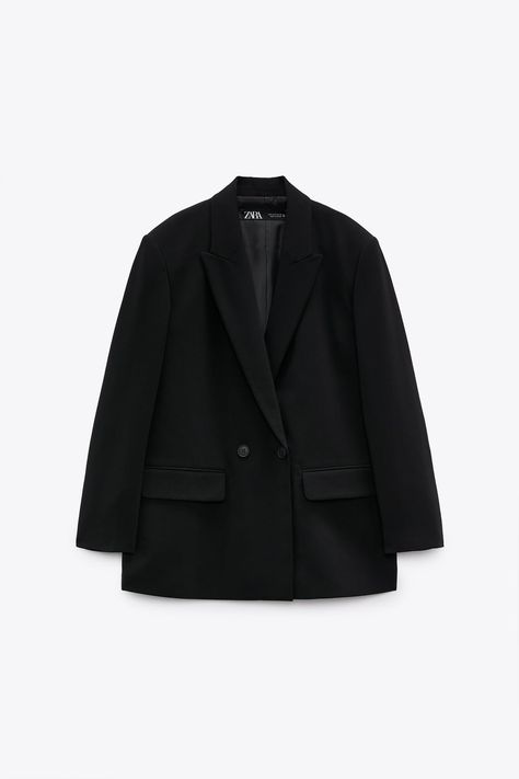 OVERSIZED DOUBLE BREASTED JACKET - Black | ZARA Canada Fairycore Clothes, Double Blazer, Mode Costume, Winter Party Dress, Chic Shirts, Warm Leggings, Flared Sleeves Top, Leisure Fashion, Women's Evening Dresses