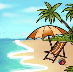 How to Draw a Beach Scene, Step by Step, Other, Landmarks & Places, FREE Online Drawing Tutorial, Added by Dawn, June 3, 2014, 5:06:43 pm Draw A Beach Scene, Beach Cartoon, Beach Coloring Pages, A Beach Scene, Beach Scene Painting, Beach Mural, Easy Draw, Beach Drawing, Scene Drawing