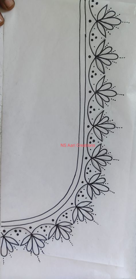 NS Arts and Creations Aari Work Printable Designs, Aari Pot Neck Design For Tracing, Aari Work Stencil, Hand Embroidery Sketch, Aari Work Paper Tracing Designs, Blouse Border Embroidery, Ns Arts And Creations Blouse Designs, Aari Motif Designs Simple Tracing, Aari Embroidery Tracing Design