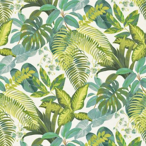 How To Nail The Tropical Print Trend | Livingetc Tropical Upholstery Fabric, Tropical British Colonial, Tropical Fabric Prints, Floral Upholstery, Tropical Fabric, Animal Print Wallpaper, Modern Tropical, How To Make Curtains, Print Trends