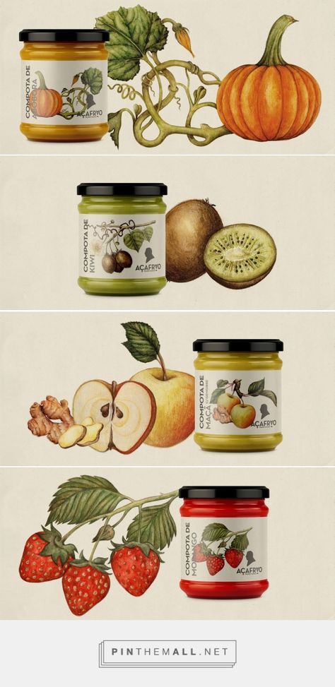 Watercolor Packaging Design, Watercolor Packaging, Jam Packaging, Jam Label, Wine Logo, Labels Design, Jar Packaging, Packaging Label Design, Canning Labels