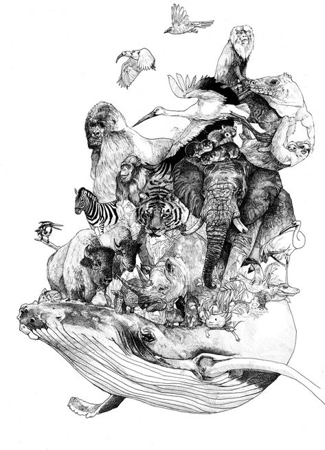 Endangered species Art Print by lehalls - X-Small Endangered Species Art Project, Endangered Species Drawing, Endangered Animals Art Projects, Animal Collage Tattoo, Endangered Animals Drawing, Endangered Animals Poster, Endangered Animals Art, Endangered Species Photography, Endangered Species Project