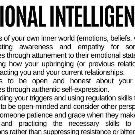 Belneus on Instagram: "Emotional Intelligence Is… from @gabikovalenko

Emotional intelligence (EI) is the ability to recognize, understand, and manage our own emotions, as well as to perceive, interpret, and respond to the emotions of others in a socially effective manner. It involves skills like empathy, self-awareness, self-regulation, and interpersonal communication.

#emotionalintelligence #mentalhealth #emotionalhealth #emotions #mindfulness #selflove #leadership #selfcare #love #selfawareness #motivation #mentalhealthawareness #personaldevelopment #coaching #mindset #healing #growthmindset #meditation #lifecoach #anxiety #psychology #emotionalwellbeing #parenting #eq #inspiration #wellbeing #emotionalhealing #confidence #feelings #personalgrowth" Emotionally Available, Coaching Mindset, Interpersonal Communication, Emotional Wellbeing, Self Regulation, Emotional Healing, Self Awareness, Mental Health Awareness, Emotional Intelligence