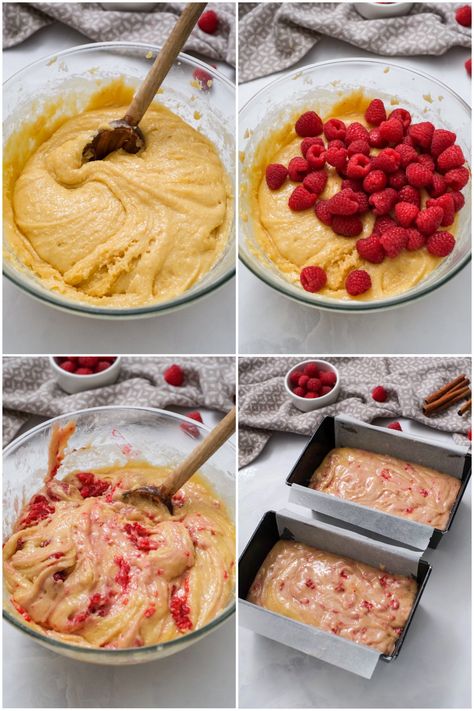 Essen, Raspberry Lemon Loaf Cake, Lemon Raspberry Bread, Lemon Raspberry Loaf, Raspberry Lemon Loaf, Fresh Raspberry Recipes, Raspberry Lemon Cake, Raspberry Loaf, Lemon Raspberry Cake