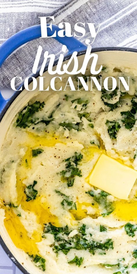 Easy Irish Colcannon Recipe - side dishes #sidedishes Essen, Colcannon Recipe Irish, Irish Dinner Recipes, Potatoes And Cabbage, Irish Colcannon, Colcannon Recipe, Irish Dinner, Easy Baked Pork Chops, Irish Cooking