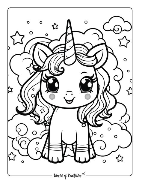 The Best Unicorn Coloring Pages For Kids & Adults - World of Printables Unicorn Pictures To Color, Unicorn Coloring Pages For Kids, Fargelegging For Barn, A Coloring Page, Free Kids Coloring Pages, Coloring Drawing, Unicorn Coloring, صفحات التلوين, Prințese Disney