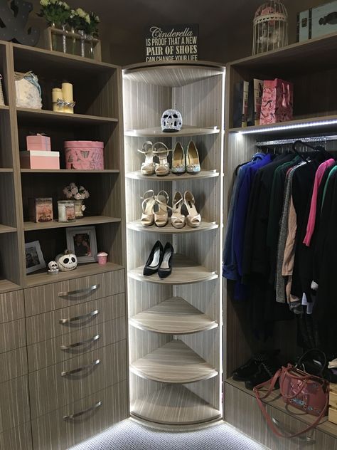 Storage Closet Ideas, Storage Cupboard Ideas, Shoe Storage Closet, Closet Organization Designs, Shoe Storage Cupboard, Corner Closet, Diy Shoe Rack, Closet Shoe Storage, Desain Furnitur Modern