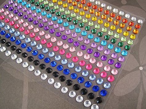 300pcs bling 5mm multicolor sheet Rhinestone Gem self adhesive stickers(diamond) Gem Stickers, Diamond Sticker, Oc Things, Shop Sticker, Rhinestone Sticker, Gem Crafts, Diy Pins, Neon Rainbow, Pinterest Boards