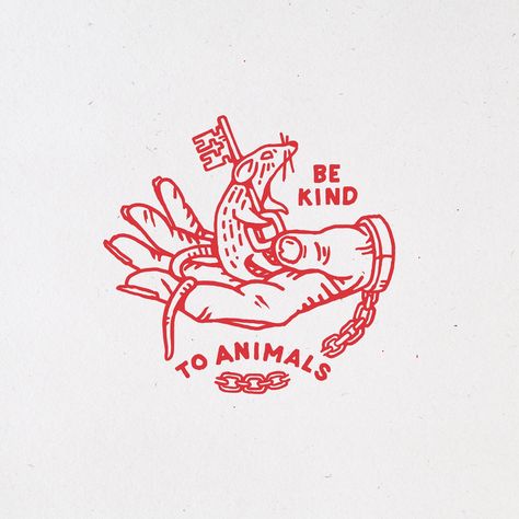 Be kind to animals on Behance Illustration Design Graphique, 심플한 그림, Arte Occulta, Hand Drawn Logo, 문신 디자인, Hand Holding, 로고 디자인, An Animal, Vintage Logo