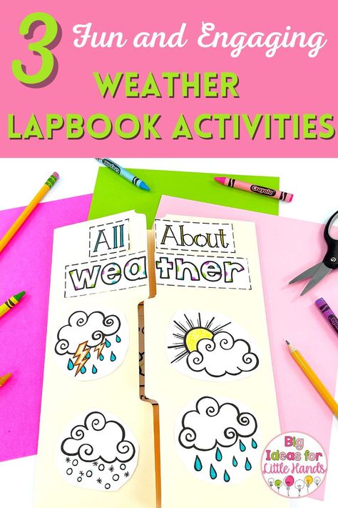 Weather Kindergarten Activities, Weather Lapbook, Kindergarten Science Lessons, Weather Kindergarten, Weather Lesson Plans, Weather Unit Study, Weather For Kids, Teaching Weather, Cloud Activities