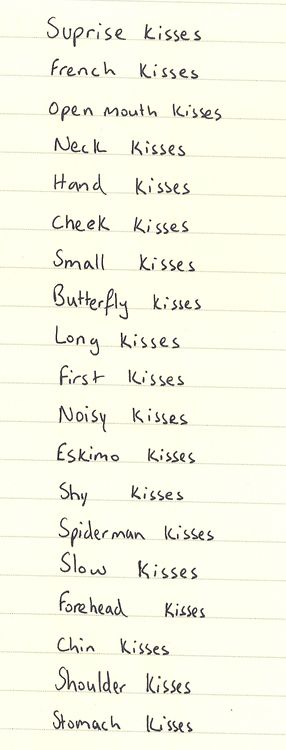 Kisses. Grab Her And Kiss Her Quotes, Shoulder Kisses Aesthetic, Different Type Of Kisses, No One Loves You, Different Kinds Of Kisses, Shoulder Kiss, Kinds Of Kisses, Longest Kiss, Organizator Grafic