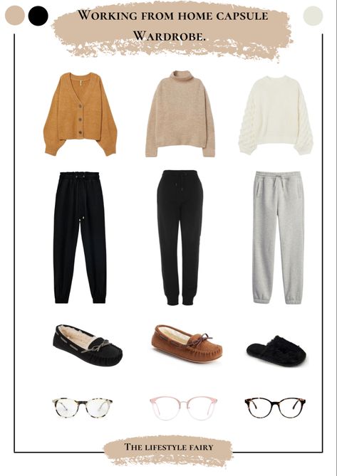 Comfy Winter Office Outfit, Casual Chic Home Outfit, Work From Home Outfits Women Winter, Winter Work From Home Outfits For Women, Causal Home Outfit, Comfy Outfit For Home, Women Work From Home Outfits, Comfy Work From Home Outfits Winter, Everyday Capsule Wardrobe