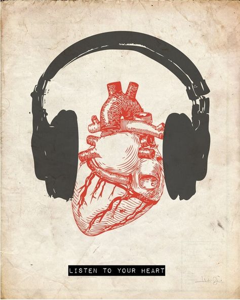 listen to your heart Akita, Freetime Activities, Grafika Vintage, Creation Art, Music Aesthetic, Music Wallpaper, I Love Music, Heart Art, Music Love