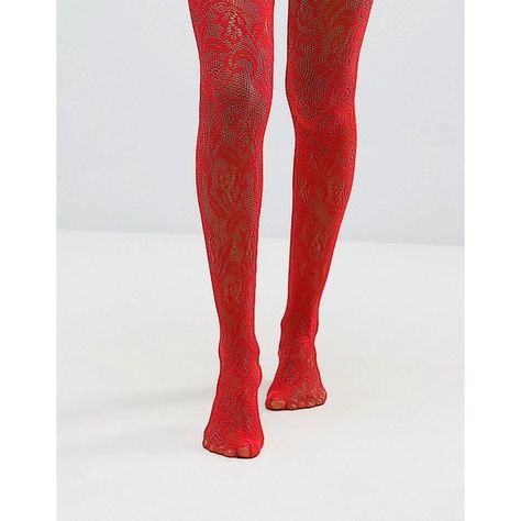 ASOS Floral Lace Mesh Tight ($4.82) ❤ liked on Polyvore featuring intimates, hosiery, tights, red, lace tights, high rise tights, asos tights, red stockings and lace stockings Sparkly Tights Outfit, Tights Outfit Ideas, 60s Fashion For Women, Red Pantyhose, Sparkly Tights, 60’s Fashion, Pattern Tights, 1960 Style, Floral Tights