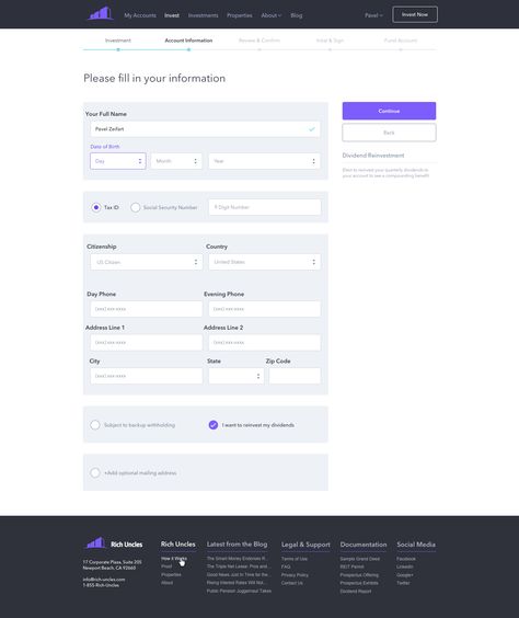 03 ru account info Form Design Web, Ui Forms, Survey Design, Web Application Design, Design Sites, Desain Ui, Footer Design, Web Forms, Webdesign Inspiration