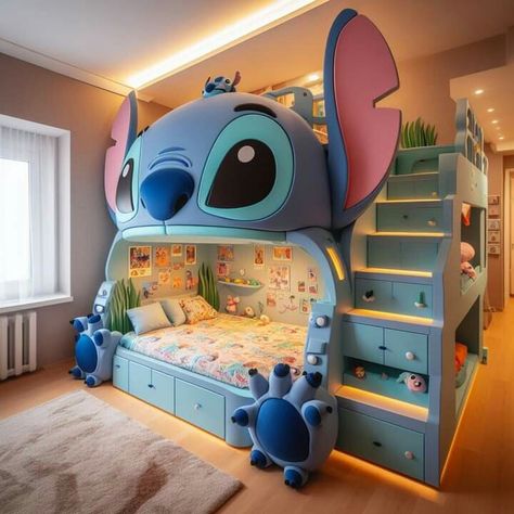 Stitch Room Ideas, Stitch Bedroom, ليلو وستيتش, Dream Bedroom Inspiration, Lilo And Stitch Merchandise, Disney Room Decor, Disney Bedrooms, Cool Room Designs, Diy Rangement