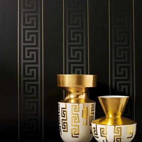 Versace Home Collection Textured wallcoverings Modern Embossed | Etsy Gold Luxury Wallpaper, Gold Striped Wallpaper, Versace Wallpaper, House Of Versace, Chinese Wallpaper, Versace Home, Luxury Wallpaper, Wallpaper Border, Gold Wallpaper