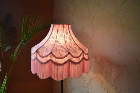 Lampshade, purely handcrafted with the most traditional and manual technique… Lampshade Floor Lamp, Pink Lampshade, Pink Lamp Shade, Lampshade Vintage, Victorian Lamp, Ceiling Lampshade, Retro Lampshade, Pink Lamp, Victorian Lamps