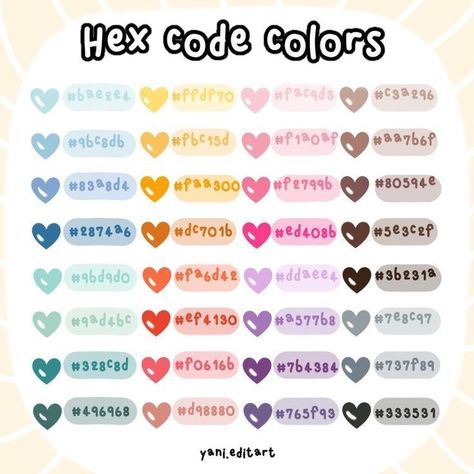 Color Coding Notes, Hex Color Palette, Pantone Colour Palettes, Color Palette Challenge, Hex Codes, Hex Color Codes, Notes Inspiration, Pastel Colour Palette, Color Palette Design