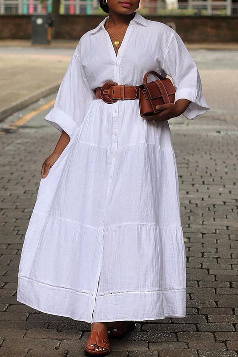 rockeverystyle Spa Outfit Day Clothes, Modest Plus Size Fashion, Summer Outfits Casual Simple, Cute Professional Outfits, Modesty Dress, Maxi Swing Dress, White Dress Styles, Swing Shirt, Modest Casual Outfits