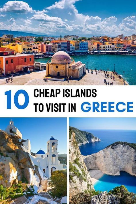 Are you traveling to Greece on a budget and looking for the cheapest Greek islands to visit? Here are 10 cheap islands to visit in Greece. Island In Greece, Traveling To Greece, Greece On A Budget, Cheap Beach Vacations, Skiathos Greece, Greek Islands Vacation, Cheap Places To Visit, Travelling Thailand, Greek Islands To Visit