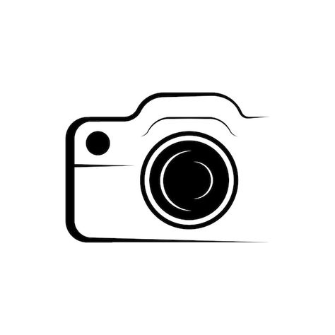 Camera logo vector | Premium Vector #Freepik #vector #icon #camera-silhouette #digital-camera #camera-icon Camera White Logo, Camera Logos Design Style, Camera Logo Png Hd, Camera Logo Png, Camera Outline, Camera Sketch, Insta Logo, Camera Silhouette, Photography Vector