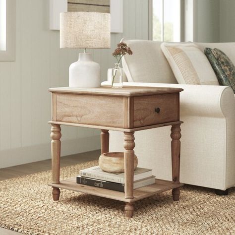 Select Farmhouse End Tables, Tall End Tables, End Table With Storage, Wood End Tables, Living Room End Tables, Storage Drawer, Table With Storage, End Tables With Storage, Decoration Design