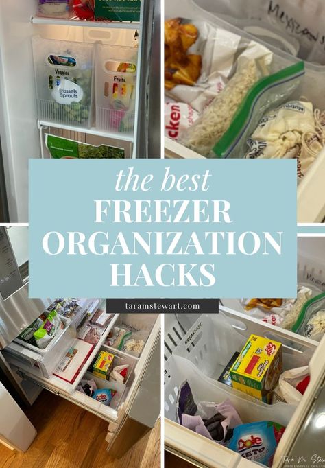Here are my top freezer organization hacks! No matter if you have a small freezer, a side by side freezer, a bottom freezer, or a deep freezer - these organizing tips will get your freezer declutter and organized in no time! Yes, that's right there are tips for chest freezers and standing freezers too. If you're tired of not knowing what you have in your freezer, you need these freezer organizing ideas to simplify your life! Get the top storage products that will help you organize the freezer. Organisation, Stand Up Freezer Organization Ideas, Organizing Freezer Upright, Top Freezer Organization, Freezer Organization Upright, Organization Hacks Kitchen, Deep Freezer Organization, Kitchen Function, Freezer Storage Organization