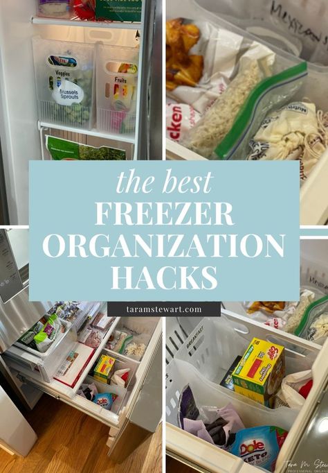 Here are my top freezer organization hacks! No matter if you have a small freezer, a side by side freezer, a bottom freezer, or a deep freezer - these organizing tips will get your freezer declutter and organized in no time! Yes, that's right there are tips for chest freezers and standing freezers too. If you're tired of not knowing what you have in your freezer, you need these freezer organizing ideas to simplify your life! Get the top storage products that will help you organize the freezer. Organisation, Organizing Freezer Chest, Organizing Freezer Upright, Top Freezer Organization, Freezer Organization Upright, Chest Freezer Storage, Organization Hacks Kitchen, Deep Freezer Organization, Kitchen Function