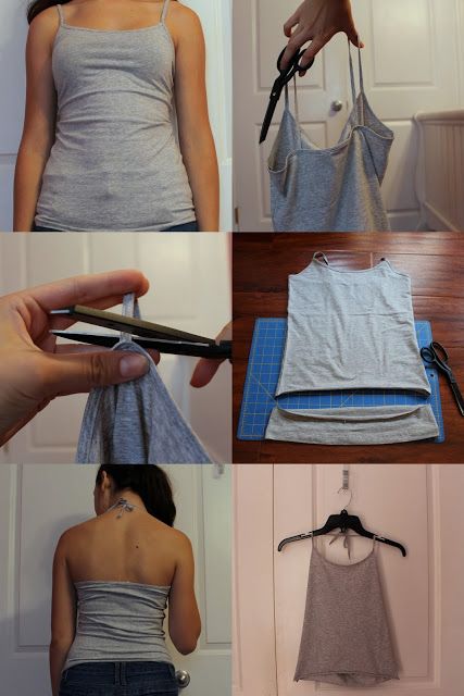 Easy DIY Halter Top from a spaghetti strap cami Couture, Diy Cami Top, Diy Halter Top, Diy Halter, Thrift Flips, Going Out Hairstyles, Top Diy, Diy Upcycle, Spaghetti Strap Top